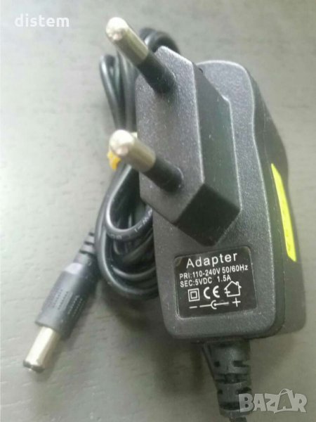 Мрежов адаптер стабилизиран с букса 5,5х2,5  5V 1,5A, снимка 1
