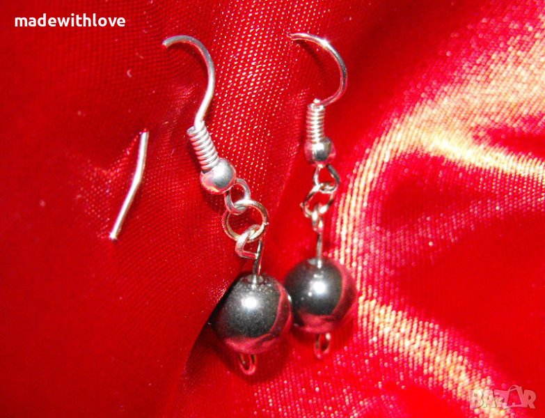 Ръчно изработени обеци с полускъпоценен камък хематит, снимка 1