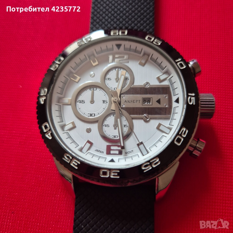 Японски кварцов часовник AKSEPT каса 50мм. , снимка 1