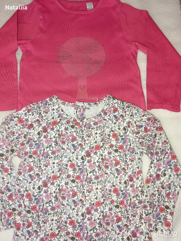 Комплект: 2 ярки тениски с дълъг ръкав за момиче 2 г. / 86 — Tape à l’Oeil, от Франция, снимка 1