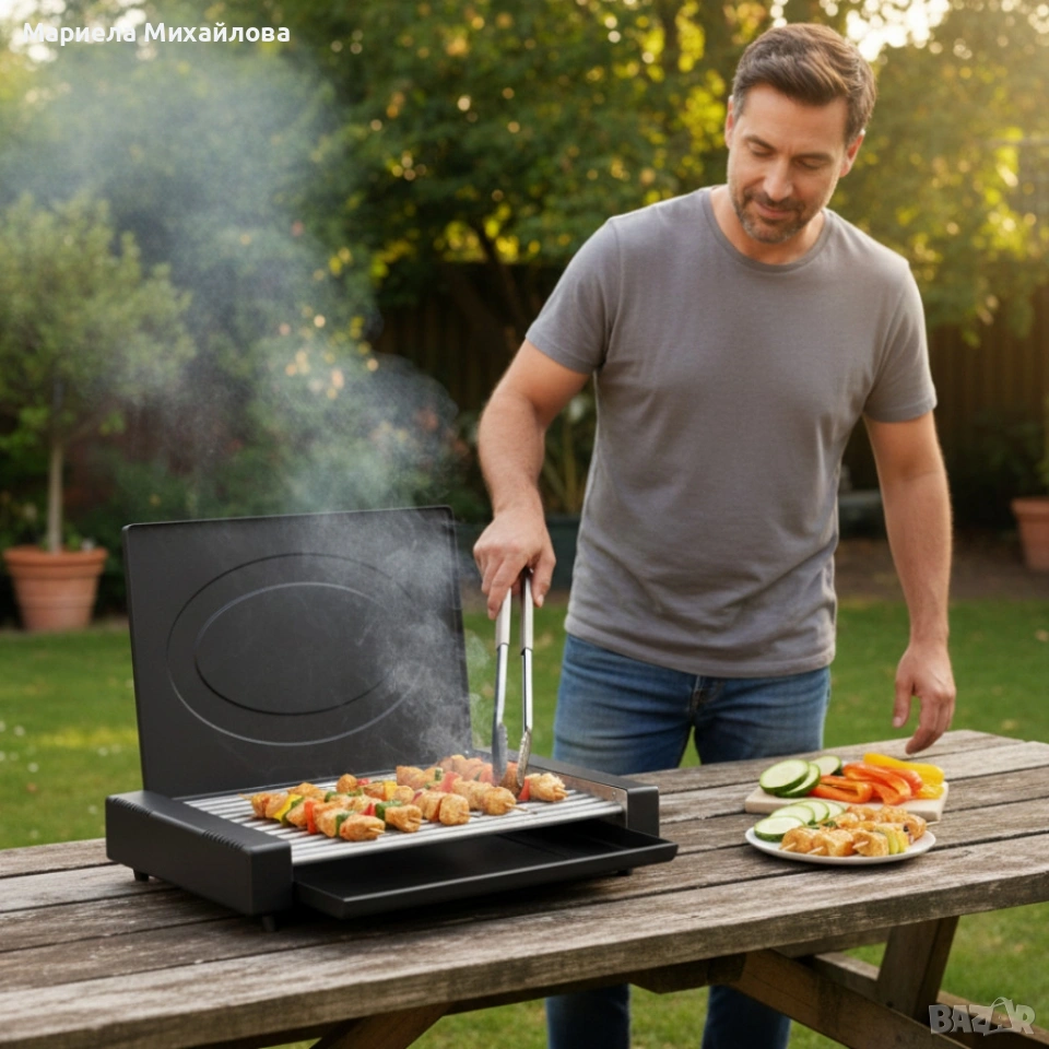 Електрическа скара с капак Oliver Voltz., снимка 1