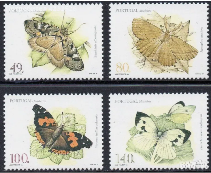 1997 г. Португалия /Мадейра/ "Пеперуди" (I) - чиста серия, снимка 1