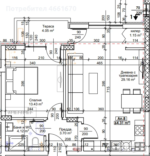 Двустаен апартамент в Тракия!  1140-33400, снимка 1
