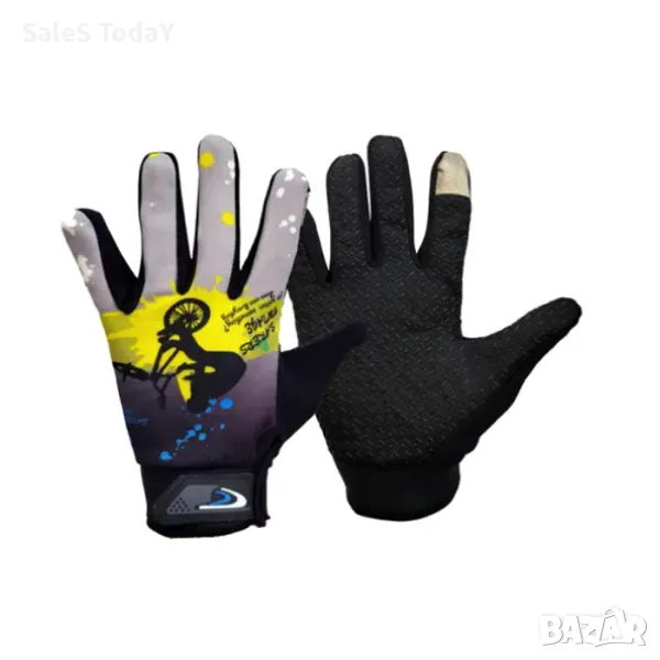 Детски ръкавици за колело, тротинетка, скутер, сиви, снимка 1