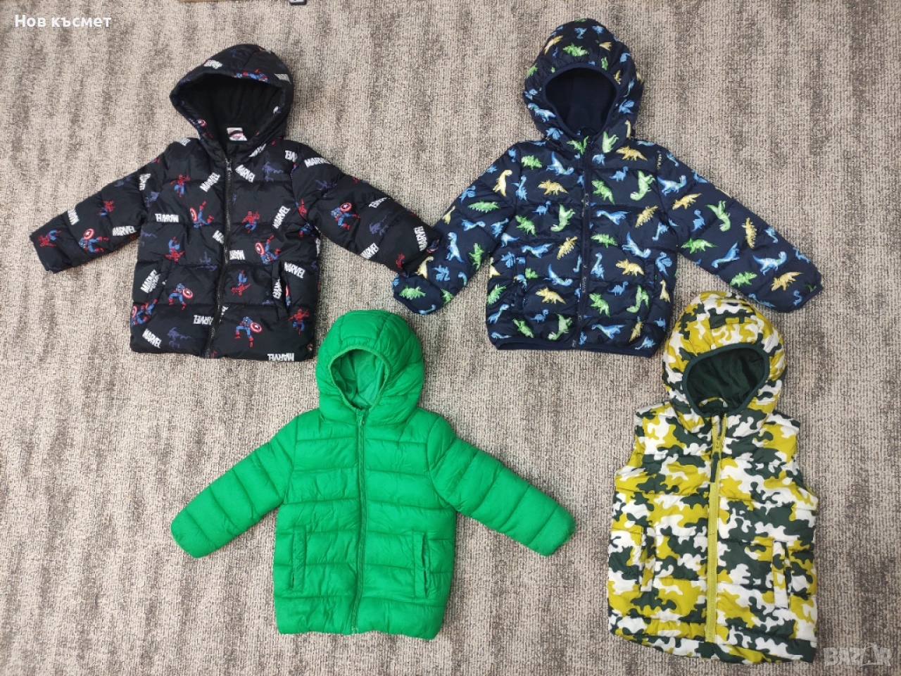 Детски зимни якета, детски елек, грейка, размер 104 и размер 110, снимка 1