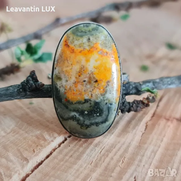 5797
Сребърен пръстен с пчелен Яспис, снимка 1