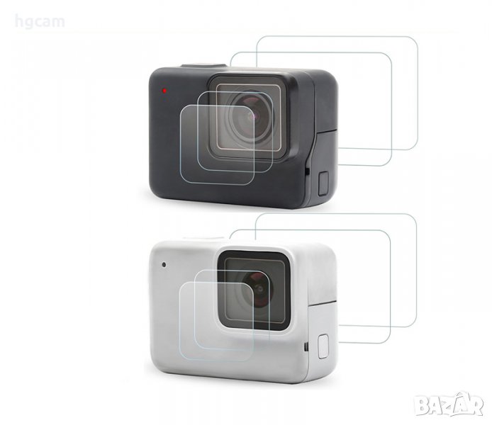 Стъклени протектори за GoPro Hero 7 White/Silver, За екрана и обектива, снимка 1