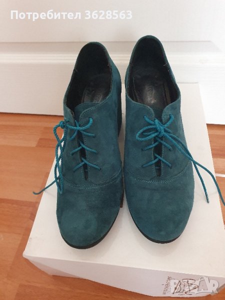 Зелени дамски обувки на ток GABINA, снимка 1