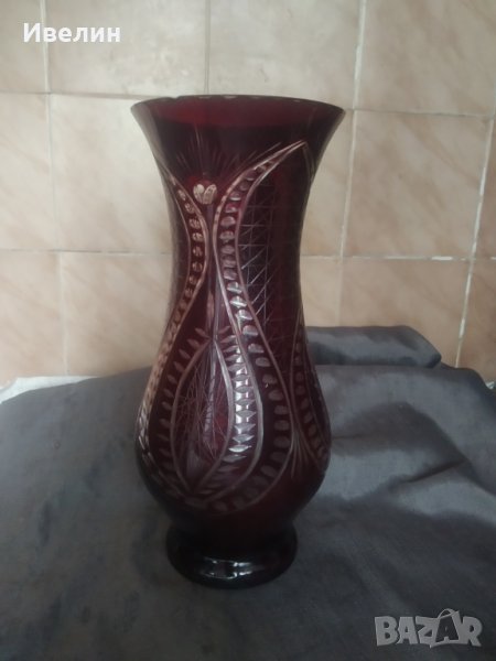 кристална ваза тип бохемия арт деко, снимка 1