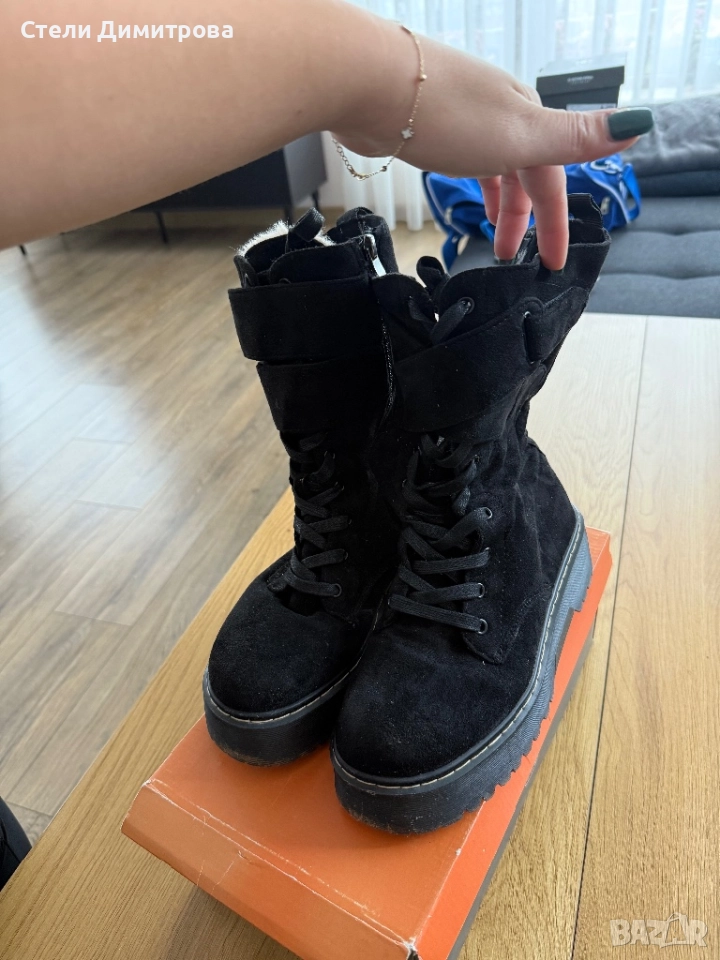 Дамки боти 39 номер / велур,пухени вътре/, снимка 1