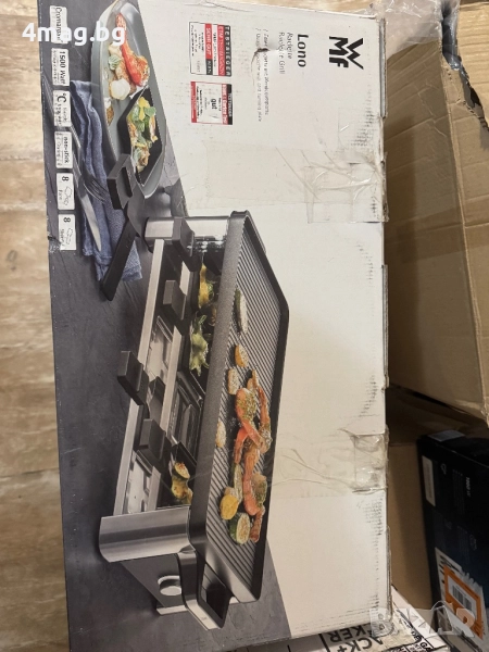 Раклет грил WMF, термостат, двулицева плоча, 1500 w, инокс, снимка 1