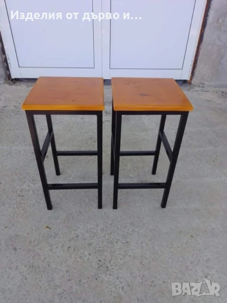 Бар столове от дърво и метал за заведения и дома , снимка 1