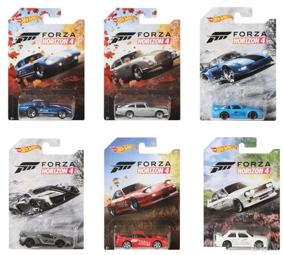 Hot Wheels 1:64 Forza Horizon 4 Vehicle Collection Set of 6 Cars Пълен сет oт 6 колички, снимка 1