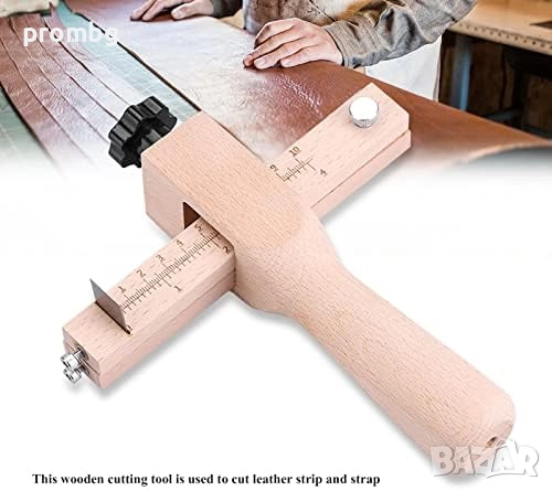 Дървен инструмент за рязане на кожени ленти, кожарски, , снимка 1