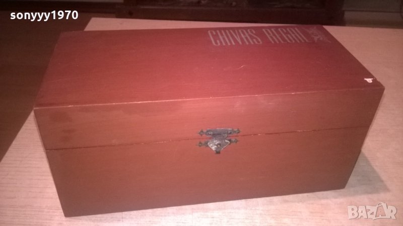 CHIVAS REGAL-ДЪРВЕНА КУТИЯ-24Х12Х11СМ-ВНОС ШВЕЦИЯ, снимка 1