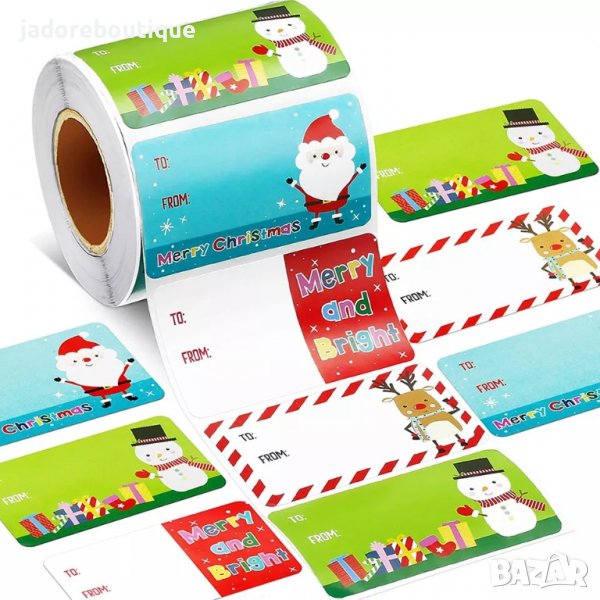 Лепенки етикети писмо дядо Коледа стикери картички скрапбук декорация - 50 бр /комплект , снимка 1