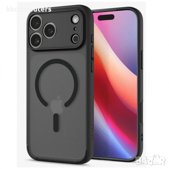 Оригинален кейс Spigen Ultra Hybrid Magsafe, За iPhone 17 Pro (6.3), Черен и Протектор, снимка 1