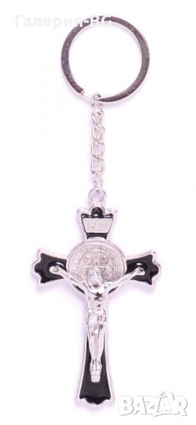 Ключодържател: Кръст с разпънатия Исус Христос, снимка 1