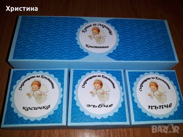Кутия за бебешки съкровища за момче , снимка 2 - Подаръци за кръщене - 12600012