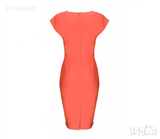 СУПЕРЕЛЕГАНТНА вталена рокля в цвят корал, снимка 2 - Рокли - 37680973