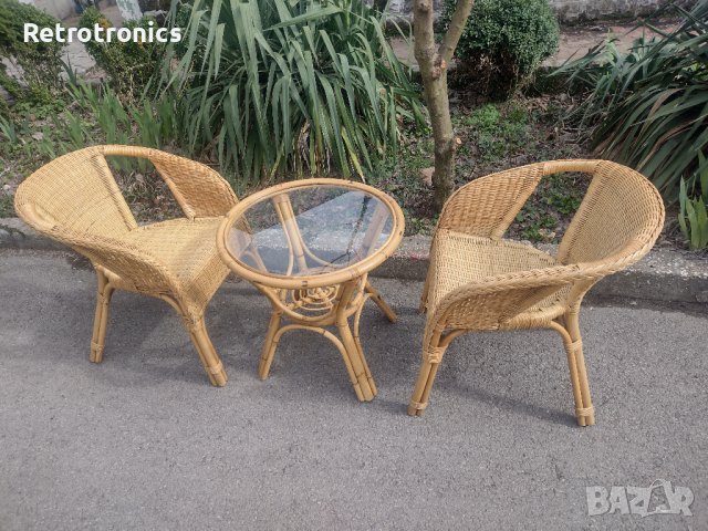 Ратанови  столове и маса, снимка 2 - Градински мебели, декорация  - 40040368