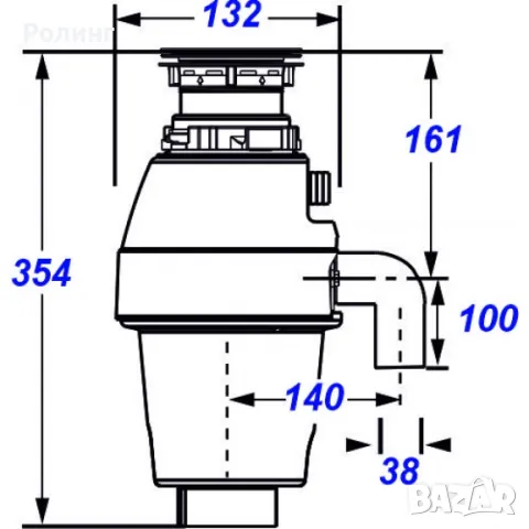 Кухненска мелачка за отпадъци в комплект с пневматичен бутон, снимка 2 - Други - 49504078