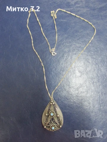 сребърен медальон - 36, снимка 3 - Колиета, медальони, синджири - 50964230