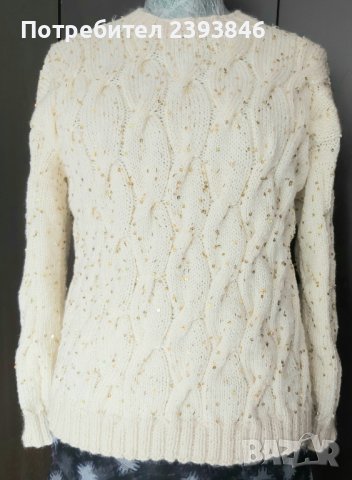 Ръчно изплатен пуловер , снимка 1 - Блузи с дълъг ръкав и пуловери - 43321604