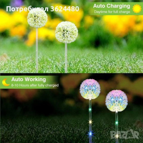 Глухарче градинска лампа, снимка 7 - Градински мебели, декорация  - 42939590