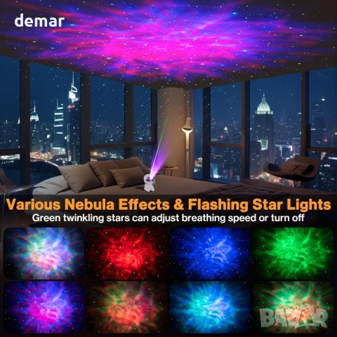 Астронавт LED звезден проектор с мъглявина и дистанционно управление, снимка 6 - Други - 43572882