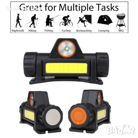 Акумулаторен LED челник фенер глава бягане планина лов риболов каска, снимка 3 - Къмпинг осветление - 29017098