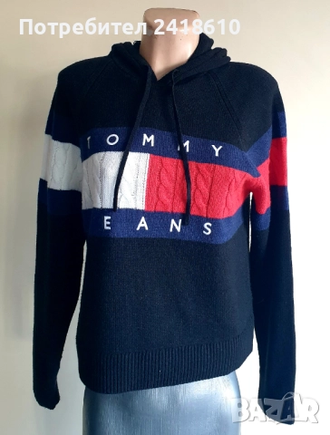 Tommy Hilfiger Knit Hoodie Womens  Size M ОРИГИНАЛ! Дамски Пуловер!, снимка 8 - Блузи с дълъг ръкав и пуловери - 52860519