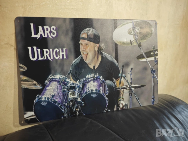 Lars Ulrich-метална табела(плакет), снимка 6 - Ударни инструменти - 45792633