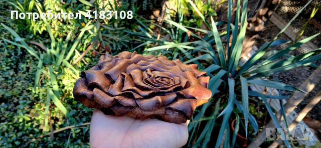 Пано ръчна дърворезба роза, снимка 4 - Декорация за дома - 52910572
