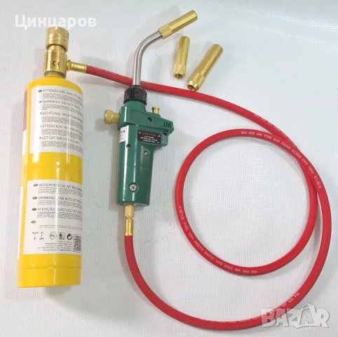 Горелка за мап газ комплект включващ-маркуч, мап газ,редуцир-вентил,дюзи 3бр.