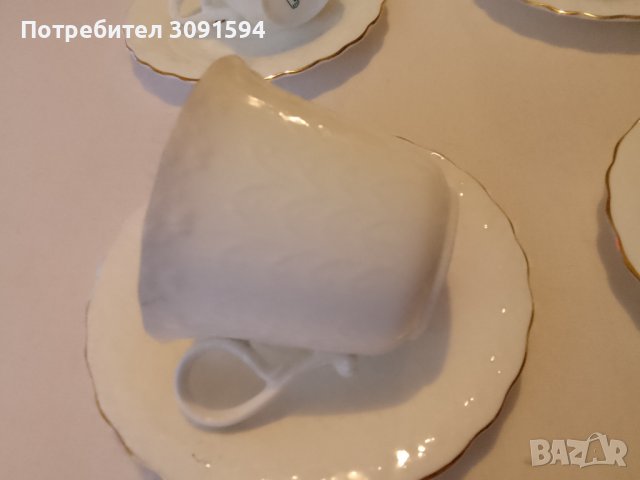 Чаши със чинийки за кафе от костен порцелан, снимка 13 - Антикварни и старинни предмети - 43126450