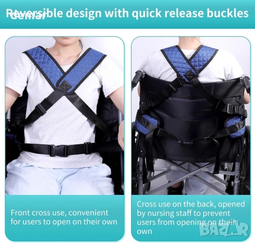 Предпазен колан за инвалидни колички, колани за седалки за пациенти (стил жилетка-зелен), снимка 4 - Инвалидни колички - 53607245