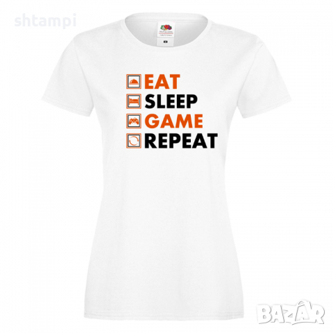Дамска тениска Game 5,Eat,Sleep,GameRepeat,Ядене,Спане,Геймс, снимка 3 - Тениски - 36420376