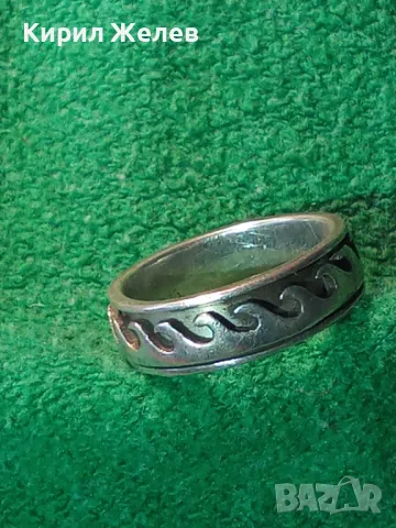 РОКАДЖИЙСКИ ДВУКОМПОНЕНТЕН СРЕБЪРЕН ПРЪСТЕН ХАЛКА СРЕБРО 925 с ВЪРТЯЩ се ЕЛЕМЕНТ 41181, снимка 16 - Пръстени - 48901557