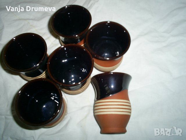 ефектен керамичен сервиз за ракия от соца,неизползван , снимка 14 - Сервизи - 34687850