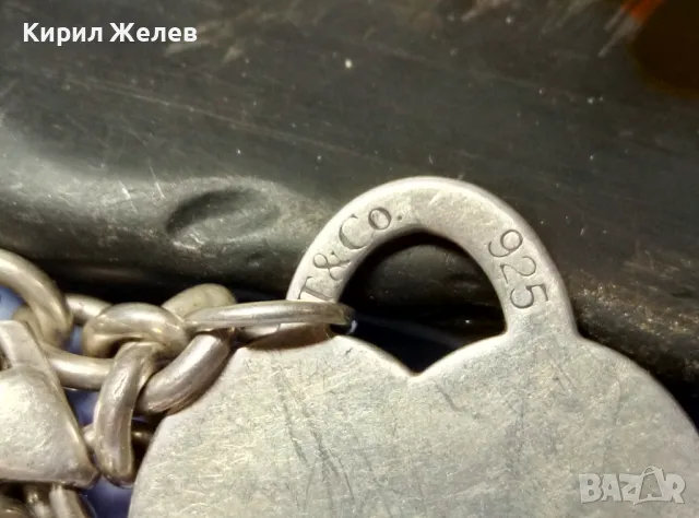 TIFFANY & Co. ШАРМАНТНО БУТИКОВО СРЕБЪРНО КОЛИЕ ЧОКЪР ЛАНЕЦ СРЕБРО 925 ТИФАНИ с БЯЛА ПОЗЛАТА 50058, снимка 12 - Колиета, медальони, синджири - 49346873