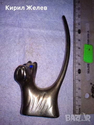 СИМПАТИЧНО МЕТАЛНО ПОСРЕБРЕНО КУЧЕНЦЕ ДЕКОРАТИВНА ФИГУРКА с КРИСТАЛЧЕТА за ОЧИ 38417, снимка 10 - Колекции - 43738934