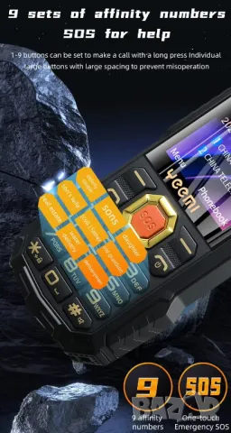 Телефон, удароустойчив, водоустойчив, телефон за стари, хора, възрастни, българско меню на български, снимка 8 - Други - 50299311