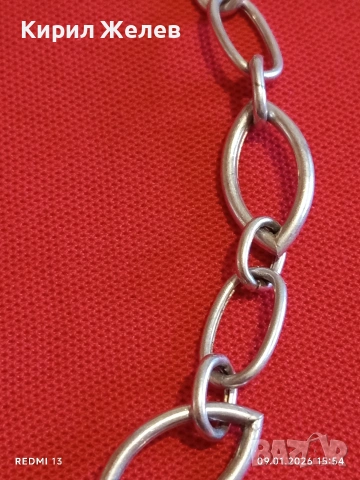 Масивен сребърен ланец много красив майсторска ръчна изработка 53062, снимка 3 - Колиета, медальони, синджири - 53044956