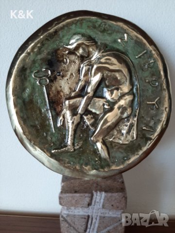 Антична бронзова монета, снимка 2 - Статуетки - 28845366