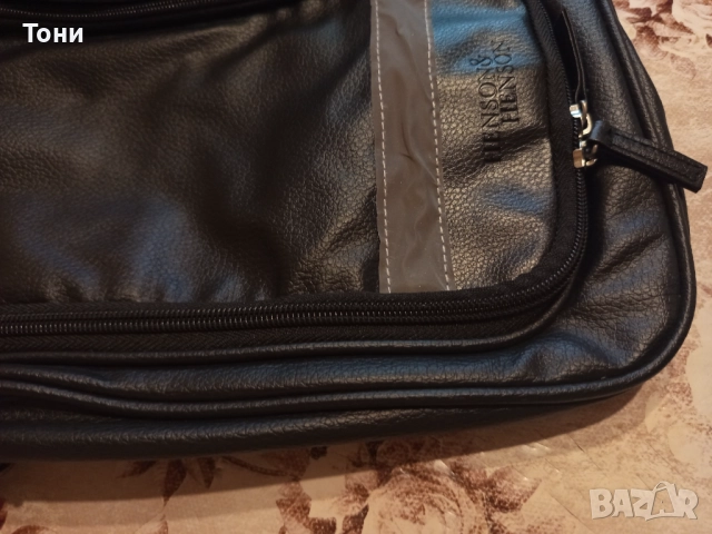 HENSON & HENSON Оригинал Нова Кожена Мъжка Чанта , снимка 8 - Чанти - 52306494