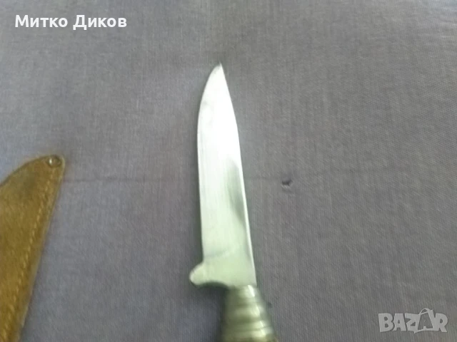 Нож от соца на БЛРС 250х100мм острие с кания естествена кожа, снимка 5 - Ножове - 51006549