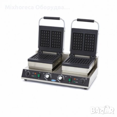 Класически двоен гофретник - 4 броя- незалепващо покритие, термостат, индикатор за температура, снимка 5 - Обзавеждане на кухня - 38406836