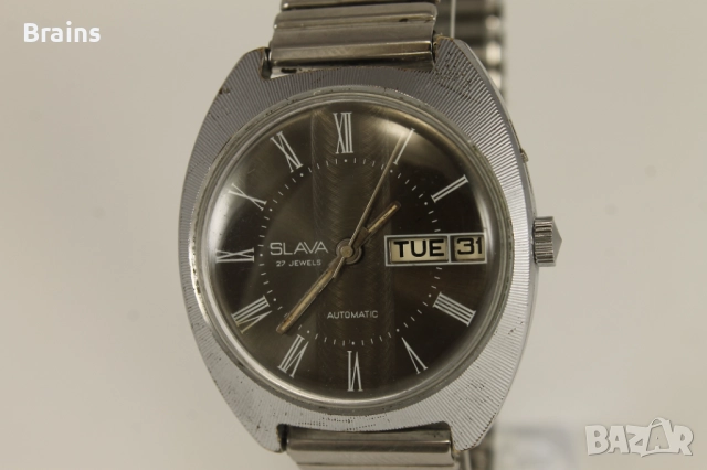 Руски Ръчен Часовник SLAVA 2627 Automatic Със 27 Камъка, снимка 3 - Мъжки - 52734077