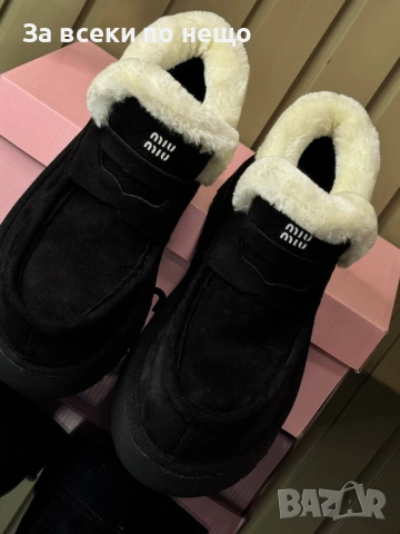 Miu Miu Дамски Зимни Меки И Топли Боти С Пух Миу Миу - Налични Различни Цветове Код SK444, снимка 2 - Дамски боти - 53027703